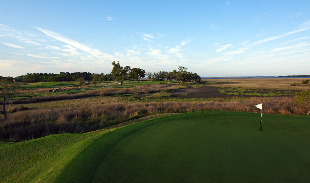 championship golf fairway merging with lowcountry marsh at colleton river